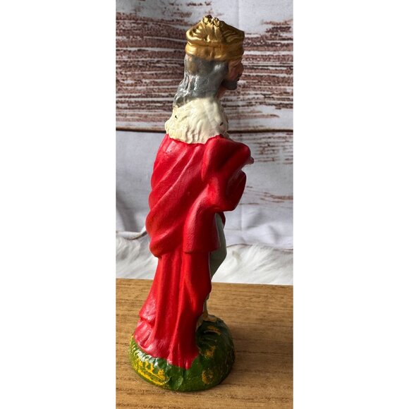 1960s Italian Hand Painted Paper Mache Wise Man Nativity Figurine - Picture 2 of 7